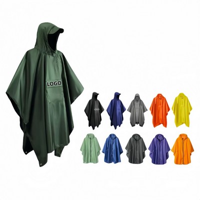 Three-in-One Lightweight Poncho Raincoat for Hiking Cycling and Outdoor Travel