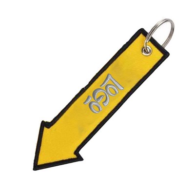 Embroidered Short Strap Woven Label Keychain