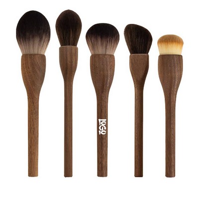 Wood Makeup Brush Set
