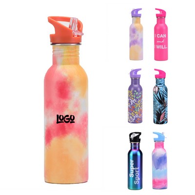 25 oz Straw Lid Insulated Stainless Steel Water Bottle