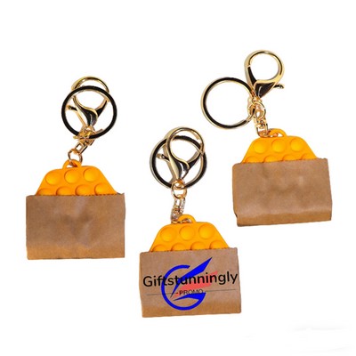 Cute Squishy Egg Waffle Keychain