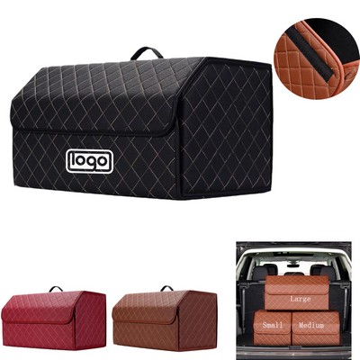 PU Leather Portable Car Storage Box