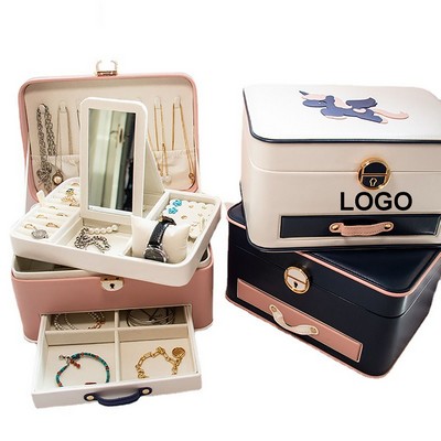 Three Layer Leather Jewelry Box