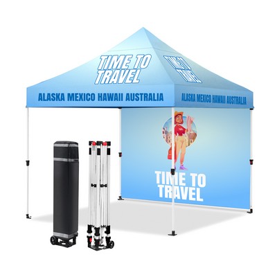 10' x 10' Custom Pop-Up Canopy with Full-Color Back Wall