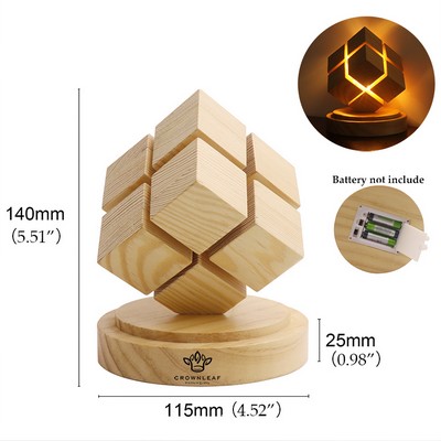 Creative Wooden Magic Cube LED Night Lamp