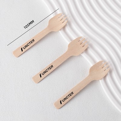4.1" L Diposable Wooden Forks for Camping Picnics Dinner Party Supplies