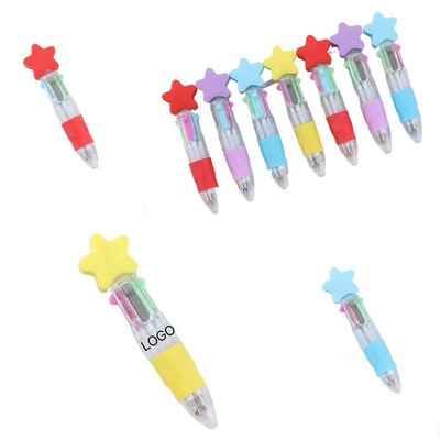 Five-Point Star Soft Rubber Four-Color Ballpoint Pen