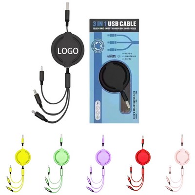 Triple-Port Retractable Phone Charging Cable