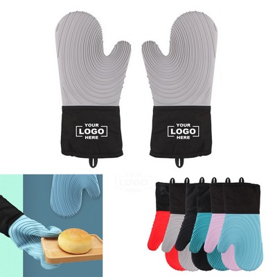 Silicone Insulation Oven Mitt With Polyester Cotton Lining