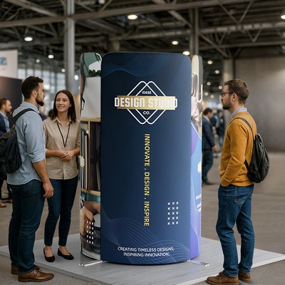 6.5' Magnetic Modular Fabric Display - Tower Island Shape (Double Sided)