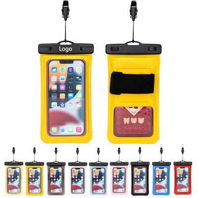 Mic Earphone Waterproof Phone Pouch Dry Bag With Arm Band
