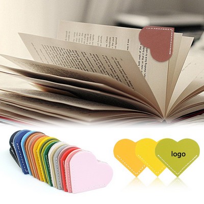 PU Leather Heart-Shaped Bookmarks