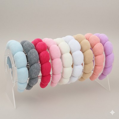 Soft Cloud Sponge Headband Gift Set Puffy Spa Headband for Skincare & Face Washing