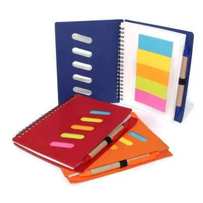Recycled Colorful Kraft Paper Spiral Notebook with Pen