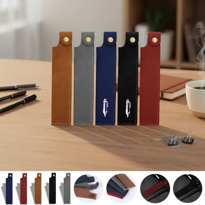 Portable PU Leather Clamshell Design Pen Pencil Case