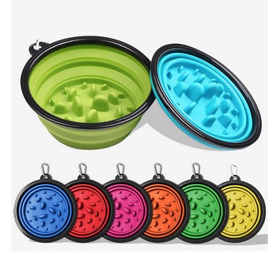 Collapsible Slow Feeder Pet Bowl