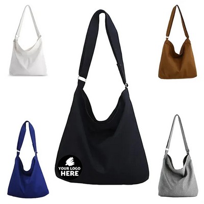 Oversized Casual Canvas Crossbody Tote Bag