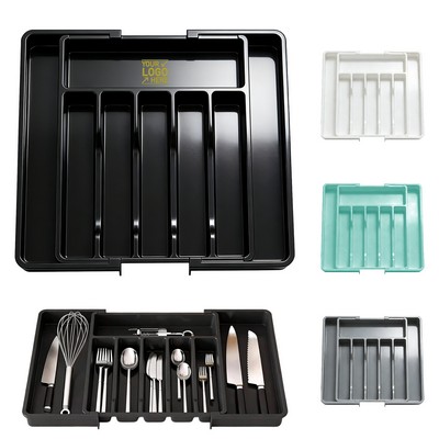 Expandable Silverware Drawer Organizer, Adjustable Kitchen Utensil Tray for Drawer Storage