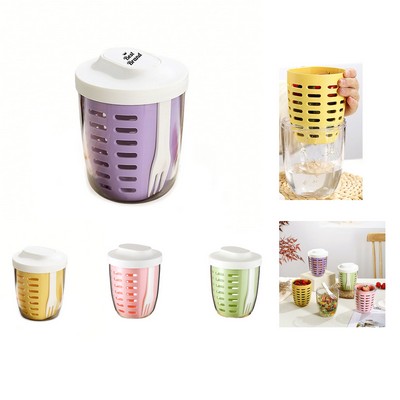 Plastic 23 Oz Double Salad Fruit Cup