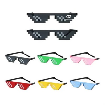 Narrow Pixel Mosaic Sunglasses