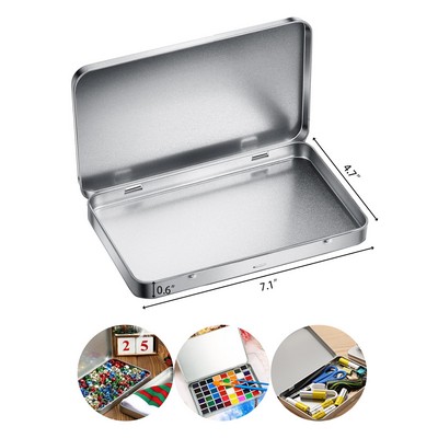 Rectangular Metal Tin Box with Lid