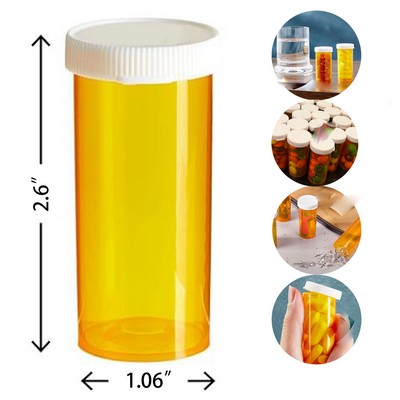 8 Dram Empty Pill Bottles with Caps for