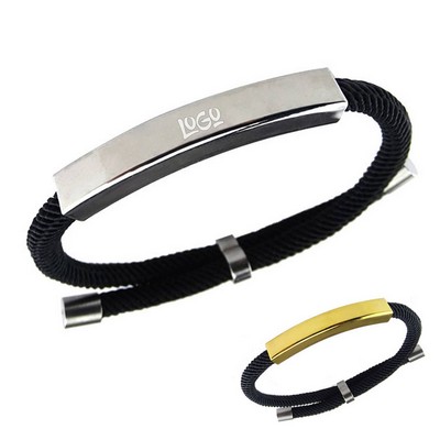 Stainless Steel Braided Cotton Rope Bracelet