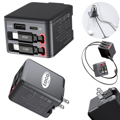4-Port Retractable Charger