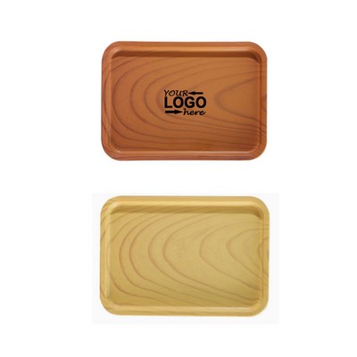 Rectangular Serving Tray with Wood Grain Design Lightweight