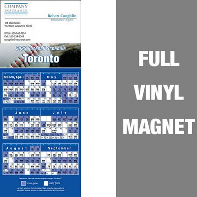 Toronto Pro Baseball Schedule Vinyl Magnet (3 1/2"x8 1/2")