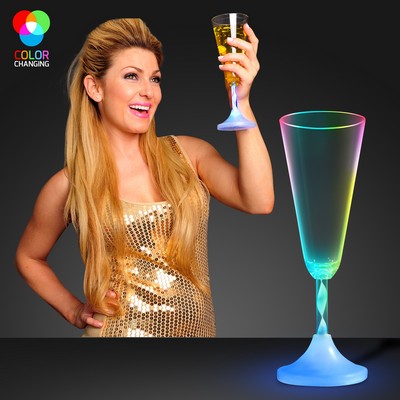 Champagne LED Spiral Stem Glass - BLANK