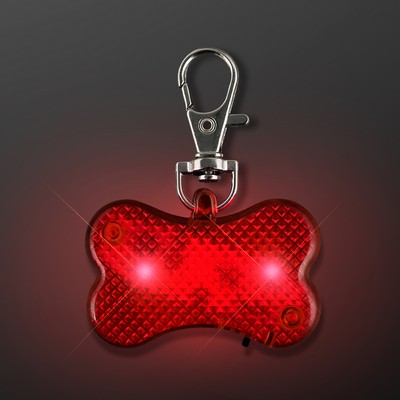 LED Dog Bone Pet Safety Light, Red - BLANK