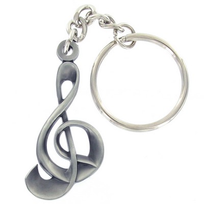 G-Clef Music Symbol Pewter Key Chain