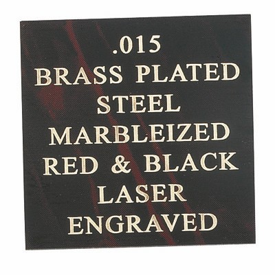 Marbled Red/Black Brass Plated Steel Engraving Sheet Stock (12"x24")