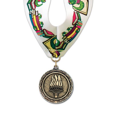 1½" Torch Cast MX Medal w/Stock Millennium Neck Ribbon