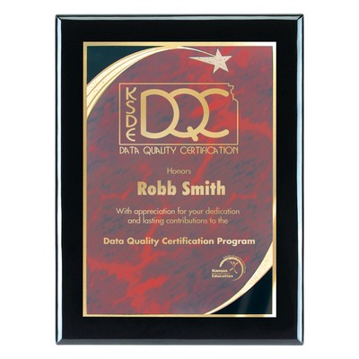 Plaque - 8"x10" Wall Plaque w/ Red Star Achievement Plate (6"x8")