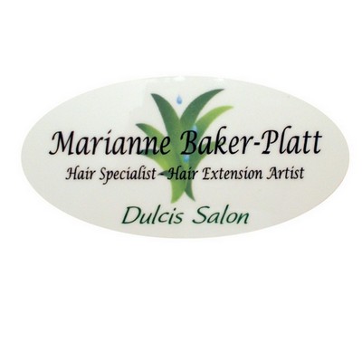 Oval Full Color Name Badge (1.5" x 3")
