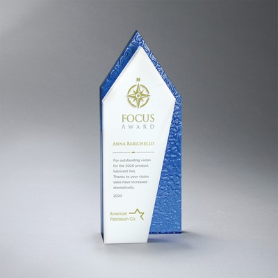 White Glass with Textured Blue Glass