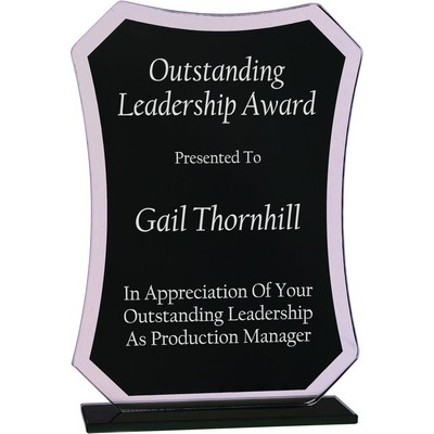 71/4" Black Rectangle Reflection Glass Award