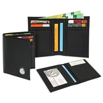 Men's Leather Wallet W/ Silver Medallion