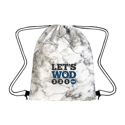Marbled Non-Woven Drawstring Bag