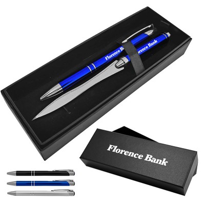 Metal Pen and Letter opener Set in Gift Box