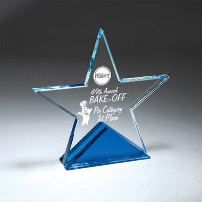 Clear Star with Blue Triangle Base (Small)