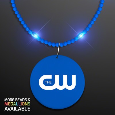 Still-Light Blue Beads With Medallion - PRINTED
