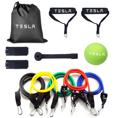 Promotek iBank® Exercise Fitness Resistance Bands Set + Massage Ball (Green)