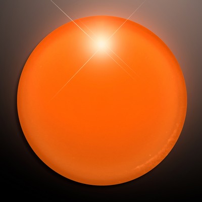 Orange LED Frosted Circle Badge with Safety Pin - BLANK