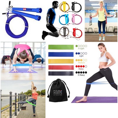 Kidder 5 Fitness Bands + Jump Rope