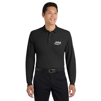 Port Authority Silk Touch Long Sleeve Embroidered Polo