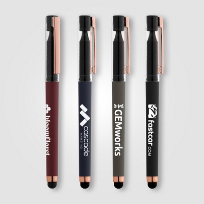 Kappa Softy Rose Gold Gel Pen w/ Stylus - Silkscreen