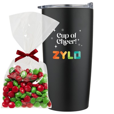 Promo Revolution - 20 Oz. Vacuum Sealed Straight Tumbler Gift Set w/Holiday M&M's® Mug Suffer
